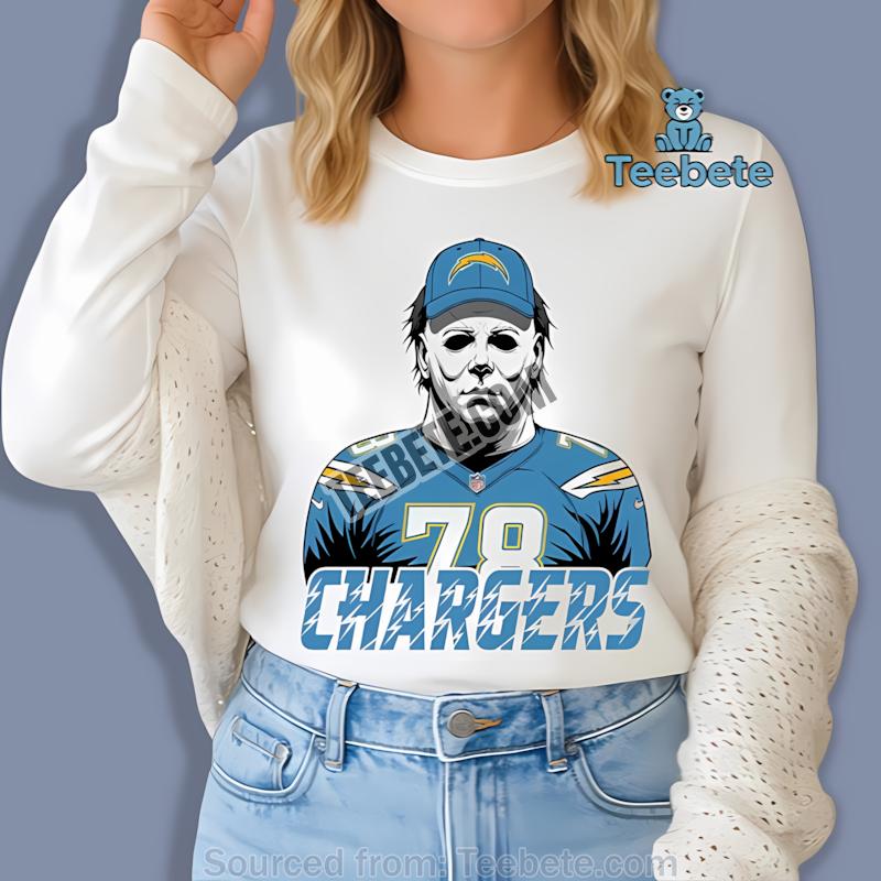 Los Angeles Chargers Michael Myers Spooky Long Sleeve Los Angeles Chargers Michael Myers Spooky Long Sleeve