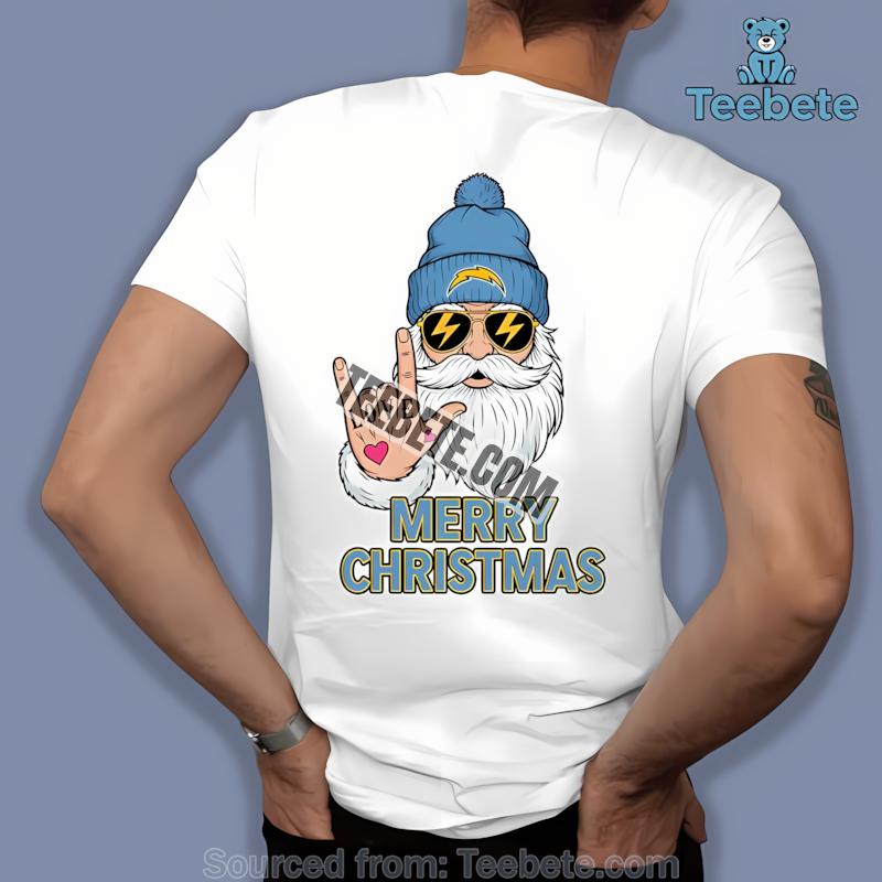 Los Angeles Chargers Rock Santa Merry Christmas Shirt