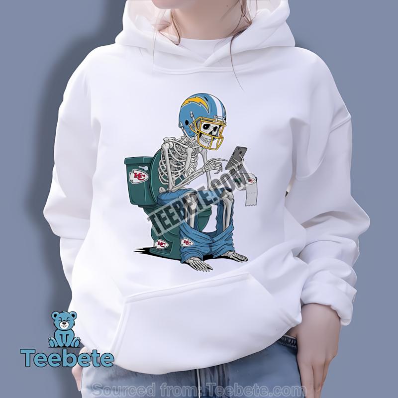 Los Angeles Chargers Skeleton Toilet Chiefs Rivalry Hoodie Los Angeles Chargers Skeleton Toilet Chiefs Rivalry Hoodie