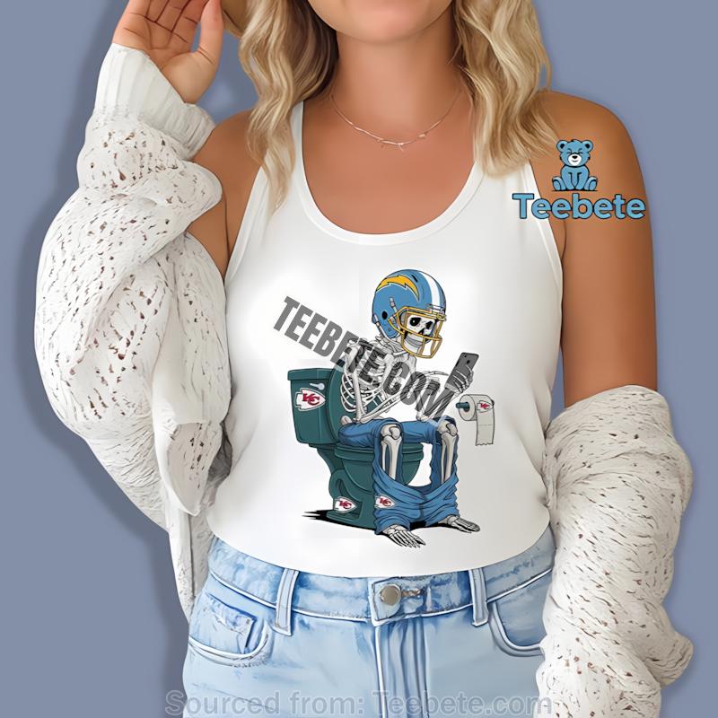 Los Angeles Chargers Skeleton Toilet Chiefs Rivalry Tanktop Los Angeles Chargers Skeleton Toilet Chiefs Rivalry Tanktop