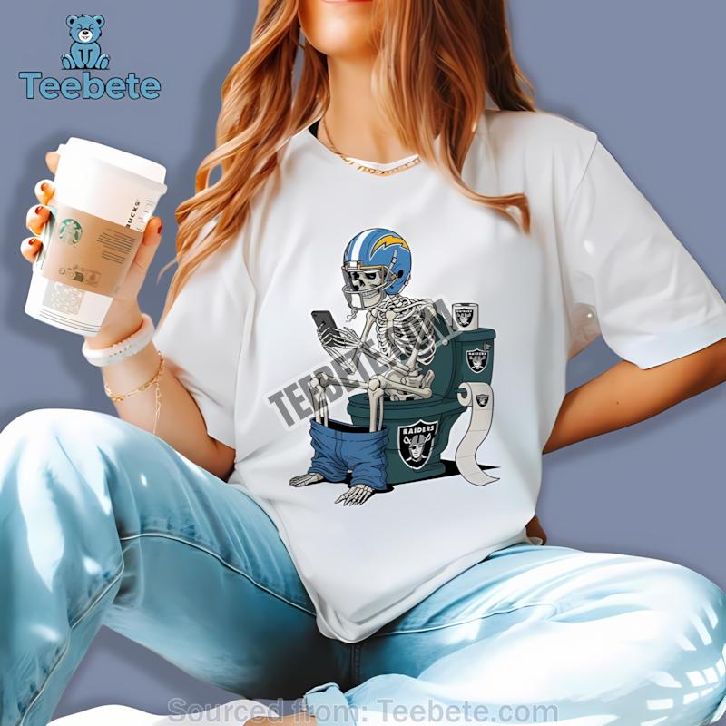 Los Angeles Chargers Skeleton Toilet Raiders Rivalry Shirt