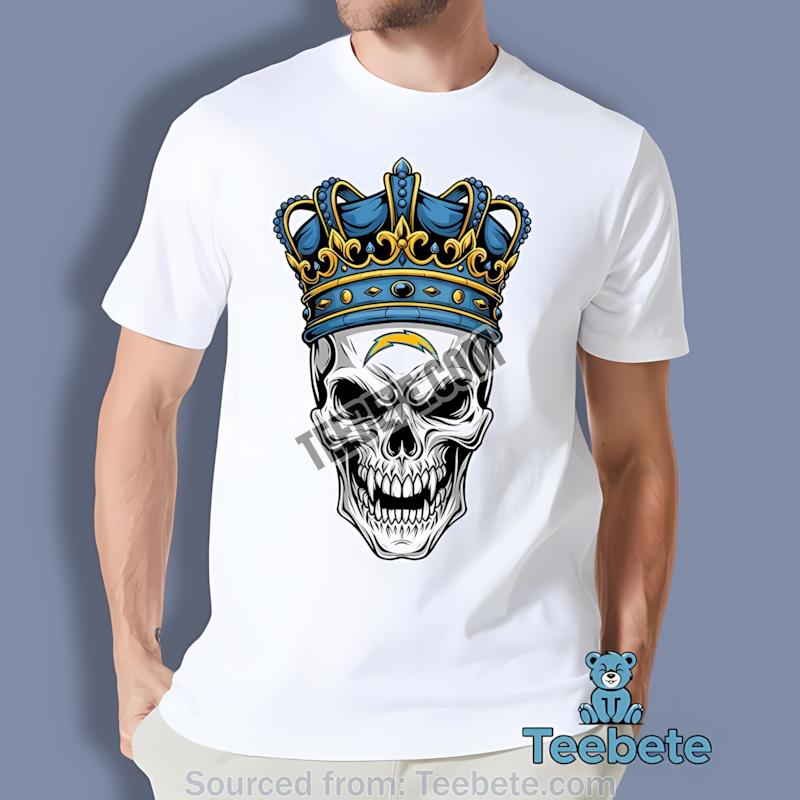 Los Angeles Chargers Skull Crown Dark Grunge Shirt