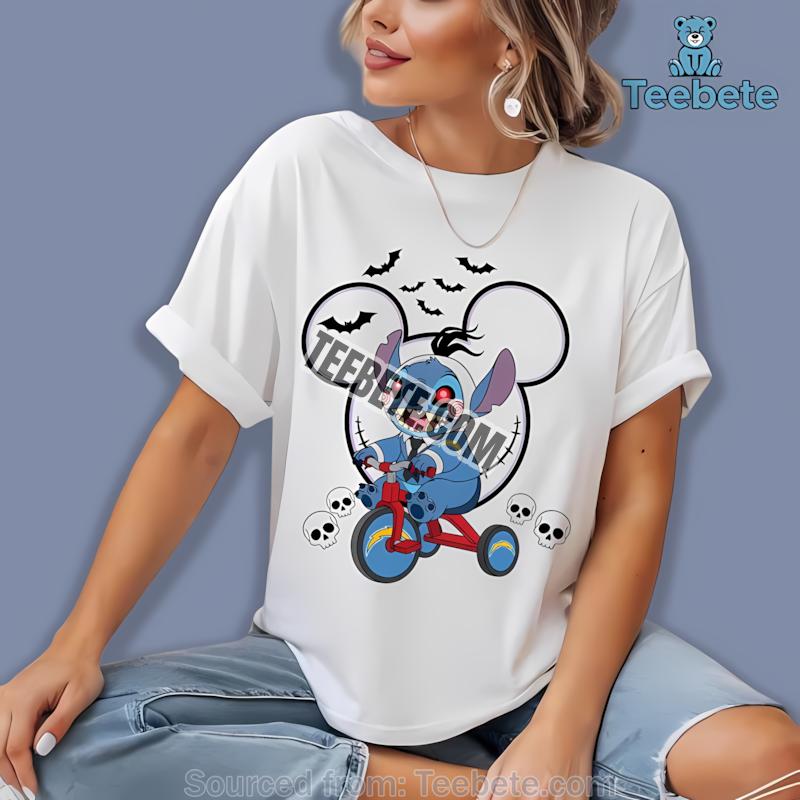 Los Angeles Chargers Stitch Saw Halloween Shirt