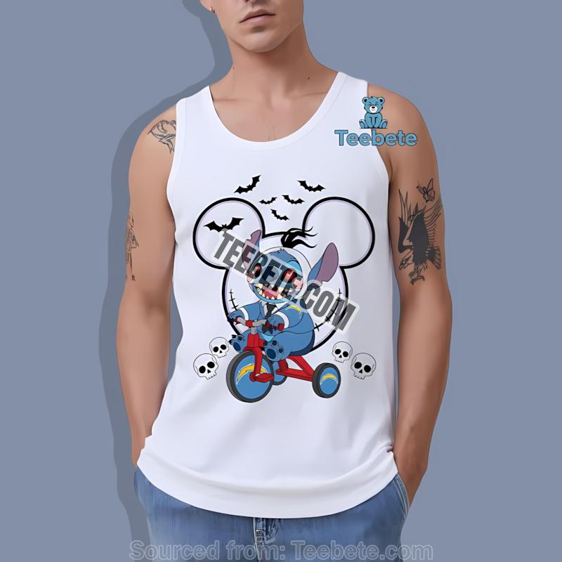 Los Angeles Chargers Stitch Saw Halloween Tanktop Los Angeles Chargers Stitch Saw Halloween Tanktop