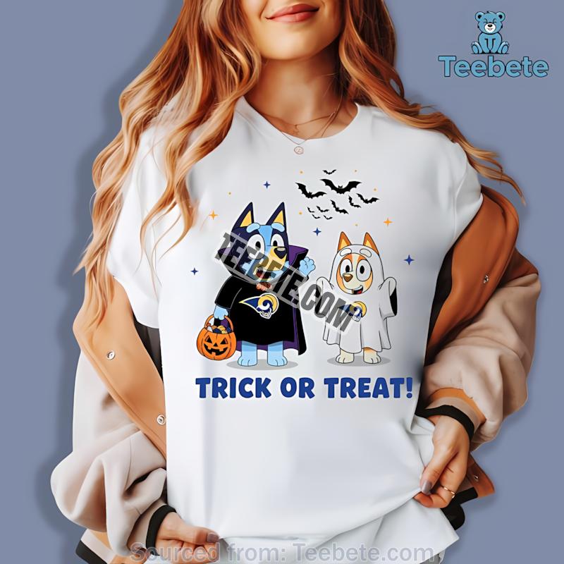Los Angeles Rams Bluey Bingo Trick Or Treat Halloween Shirt