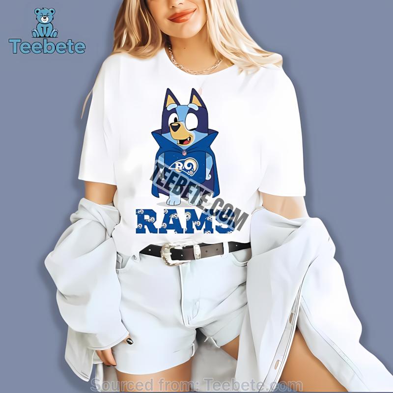 Los Angeles Rams Bluey Vampire Halloween Vintage Shirt