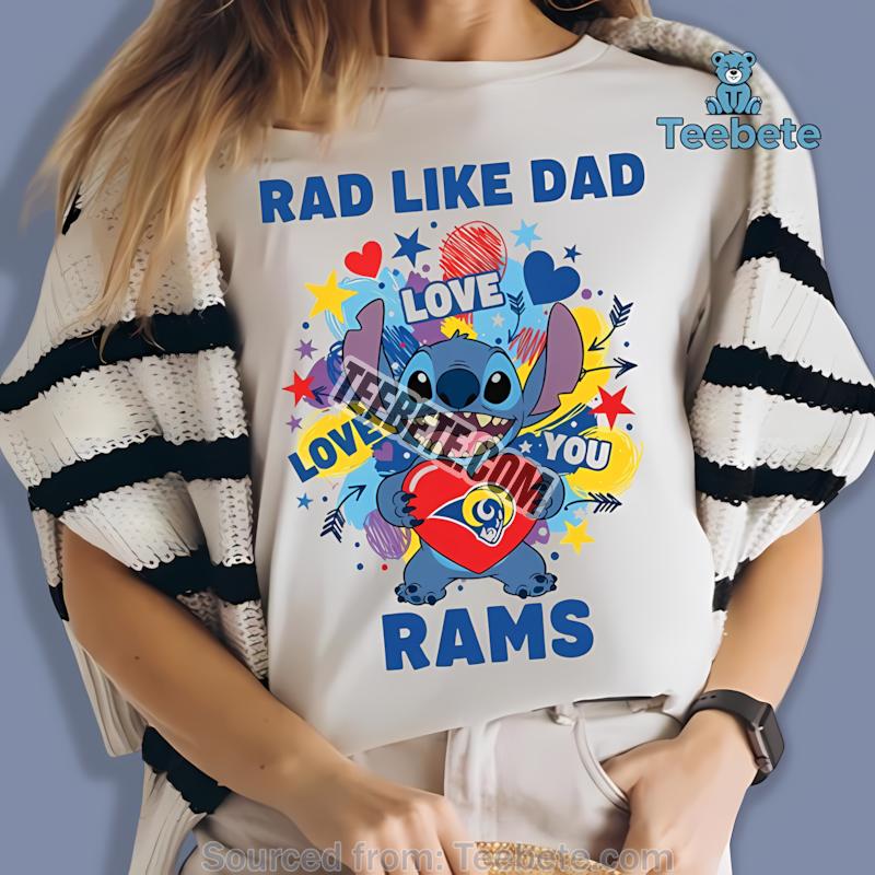 Los Angeles Rams Stitch Rad Like Dad Statement Shirt