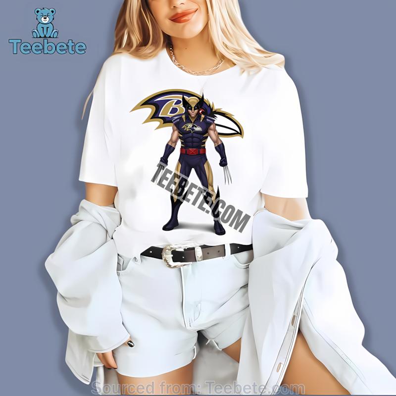 Marvel Baltimore Ravens Wolverine Shirt