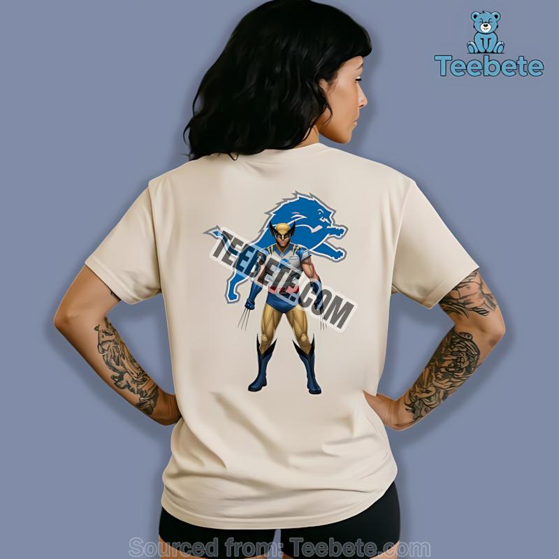 Marvel Detroit Lions Wolverine Vintage Shirt