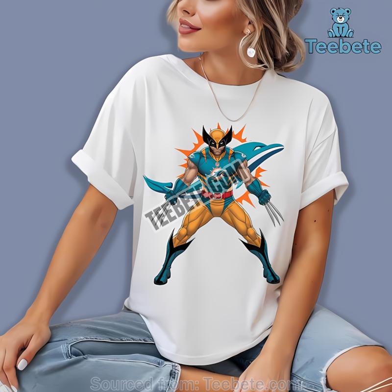 Marvel Miami Dolphins Wolverine Shirt