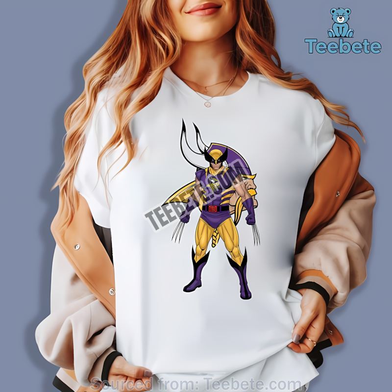 Marvel Minnesota Vikings Wolverine Superhero Shirt