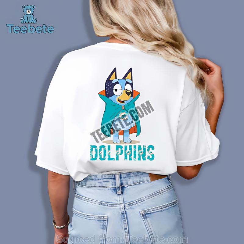 Miami Dolphins Bluey Vampire Printed Shirt