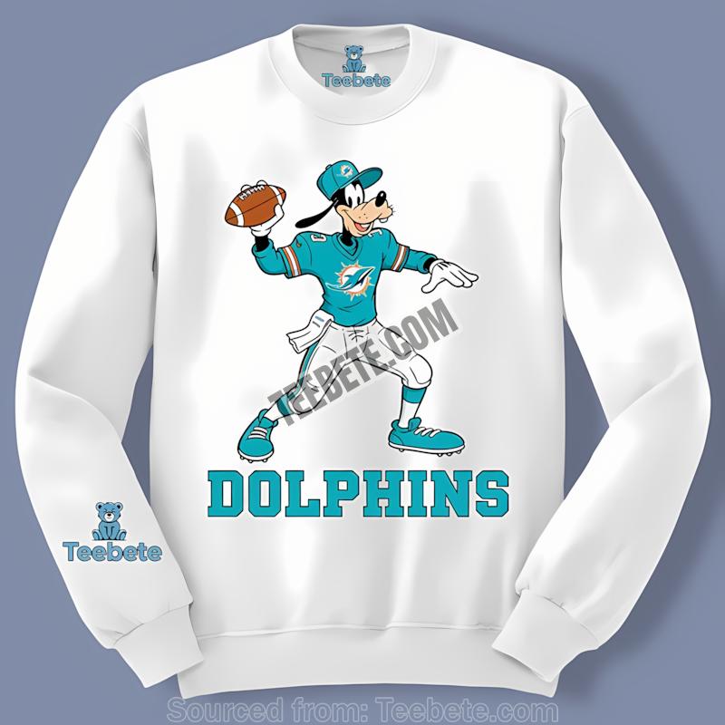 Miami Dolphins Goofy Football Quarterback Long Sleeve Miami Dolphins Goofy Football Quarterback Long Sleeve