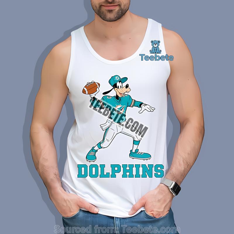 Miami Dolphins Goofy Football Quarterback Tanktop Miami Dolphins Goofy Football Quarterback Tanktop