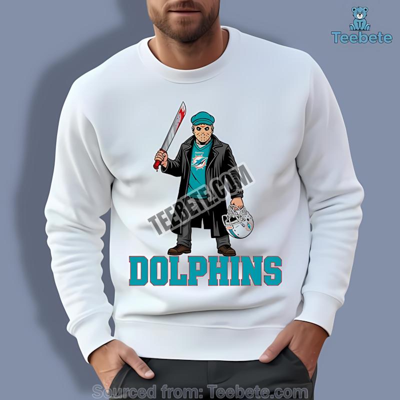 Miami Dolphins Jason Voorhees Halloween Vintage Long Sleeve Miami Dolphins Jason Voorhees Halloween Vintage Long Sleeve