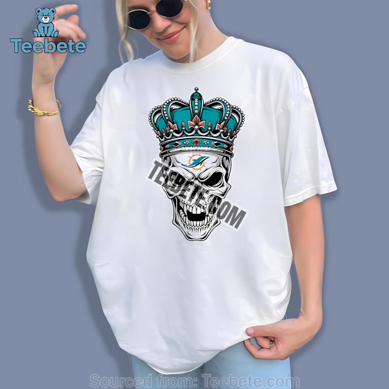 Miami Dolphins Skull Crown Dark Grunge Shirt
