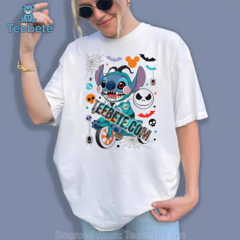 Miami Dolphins Stitch Saw Halloween Shirt