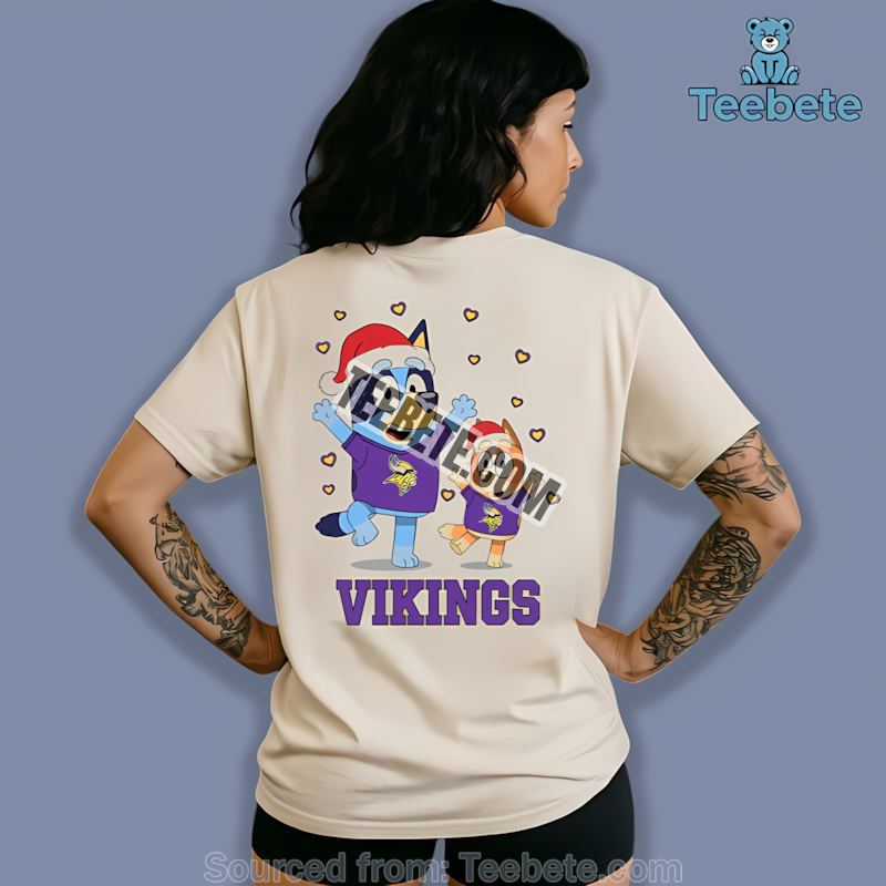 Minnesota Vikings Bluey And Bingo Christmas Dancing Shirt