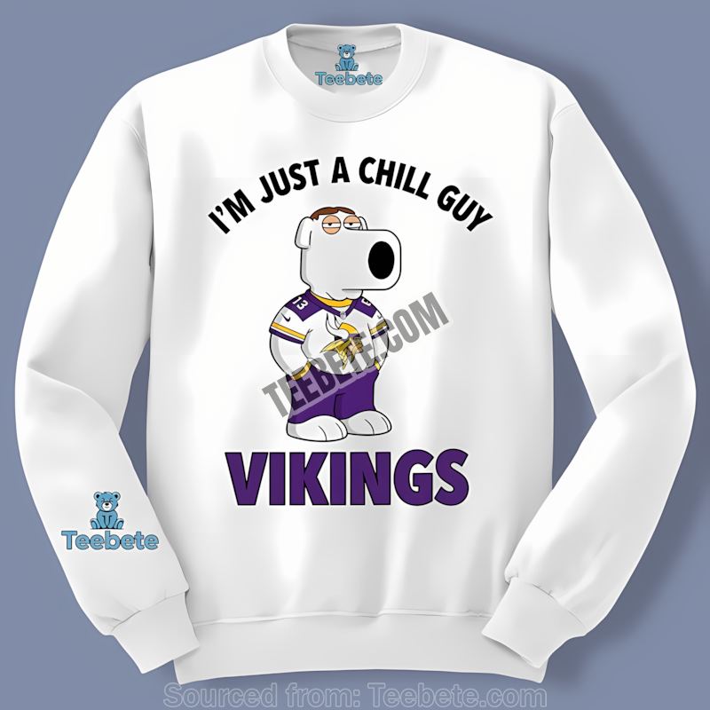 Minnesota Vikings Brian Griffin Chill Guy Long Sleeve Minnesota Vikings Brian Griffin Chill Guy Long Sleeve