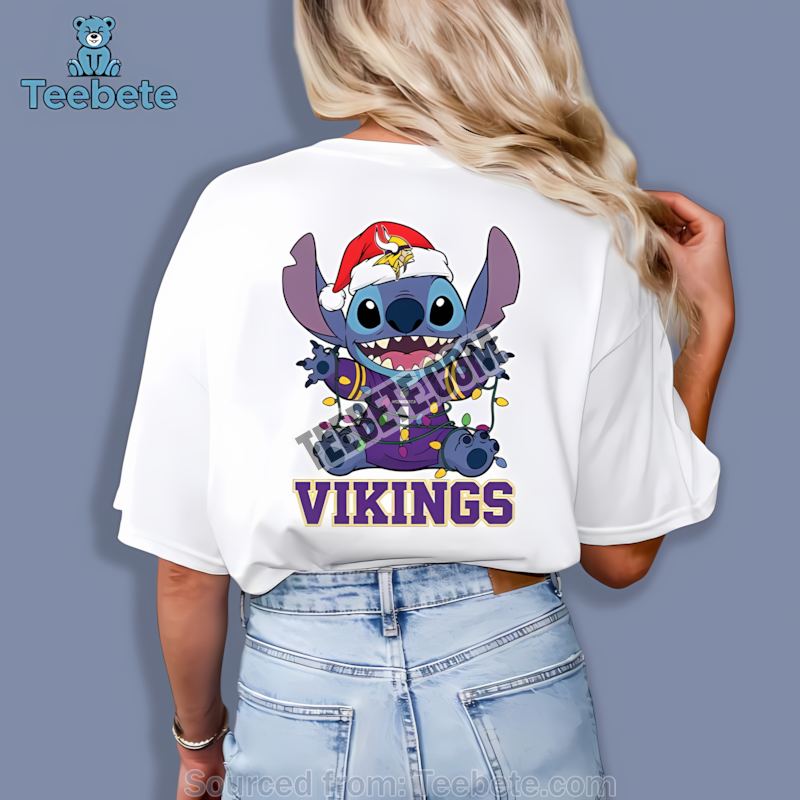 Minnesota Vikings Christmas Stitch Holiday Lights Shirt