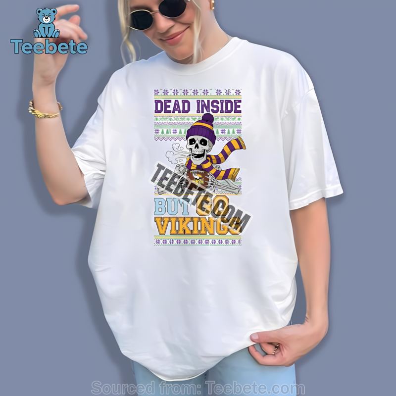 Minnesota Vikings Dead Inside Funny Christmas Shirt