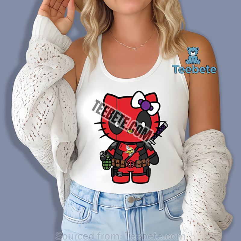 Minnesota Vikings Hello Kitty Deadpool Mashup Tanktop Minnesota Vikings Hello Kitty Deadpool Mashup Tanktop