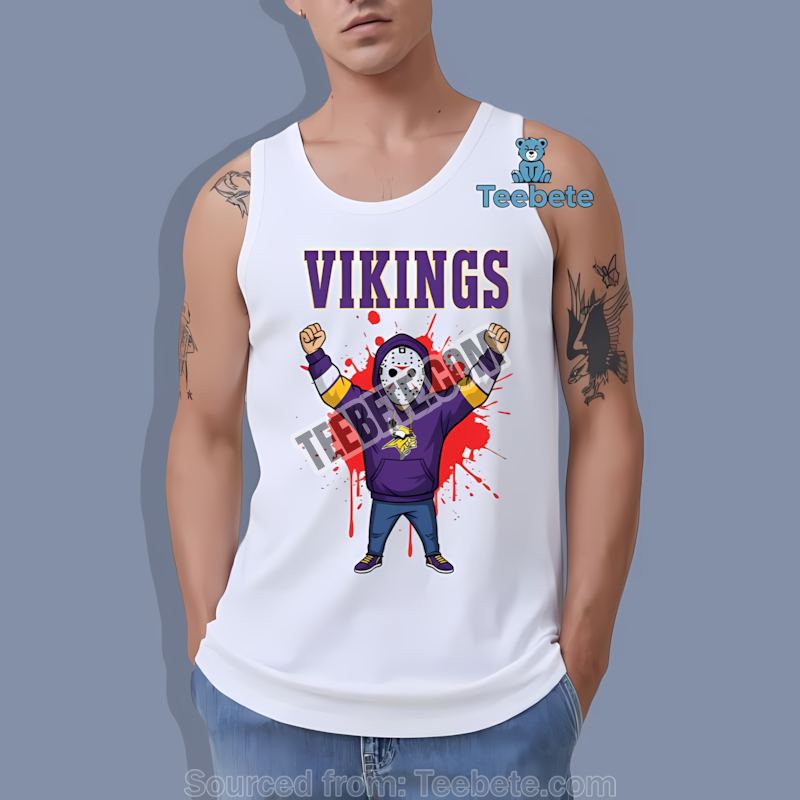 Minnesota Vikings Jason Voorhees Victory Halloween Tanktop Minnesota Vikings Jason Voorhees Victory Halloween Tanktop