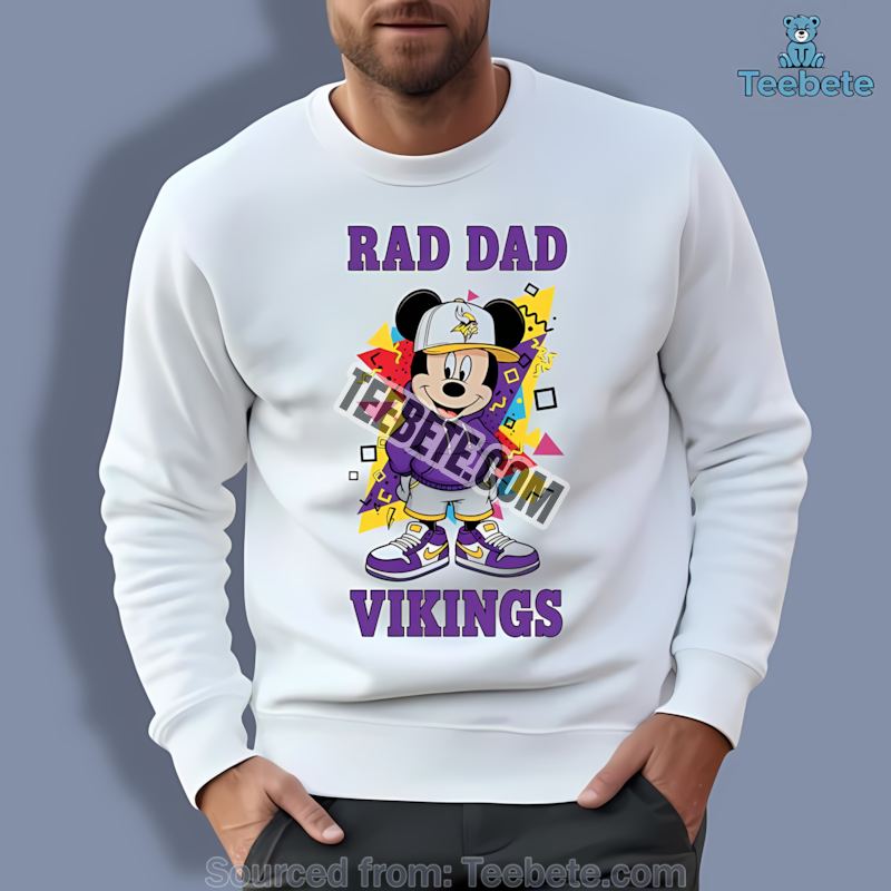 Minnesota Vikings Mickey Mouse Rad Dad Long Sleeve Minnesota Vikings Mickey Mouse Rad Dad Long Sleeve