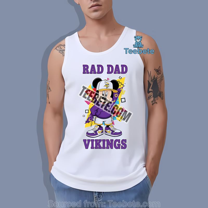 Minnesota Vikings Mickey Mouse Rad Dad Tanktop Minnesota Vikings Mickey Mouse Rad Dad Tanktop