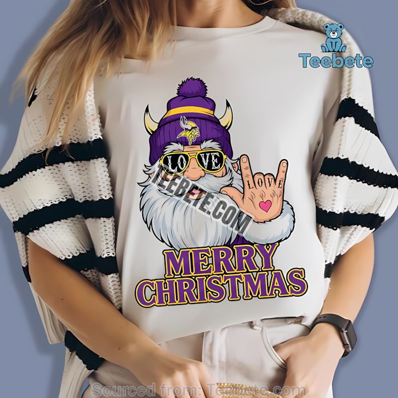 Minnesota Vikings Rock Santa Merry Christmas Shirt