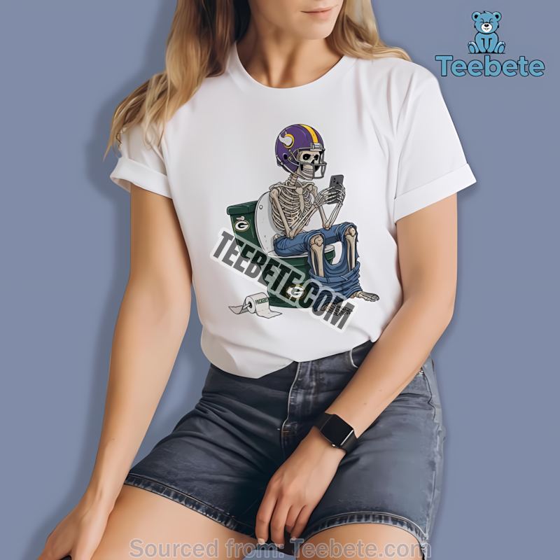 Minnesota Vikings Skeleton Toilet Packers Rivalry Shirt