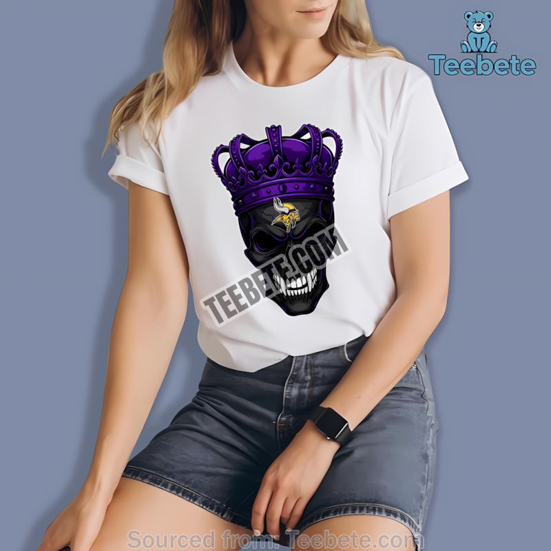 Minnesota Vikings Skull Crown Dark Grunge Shirt