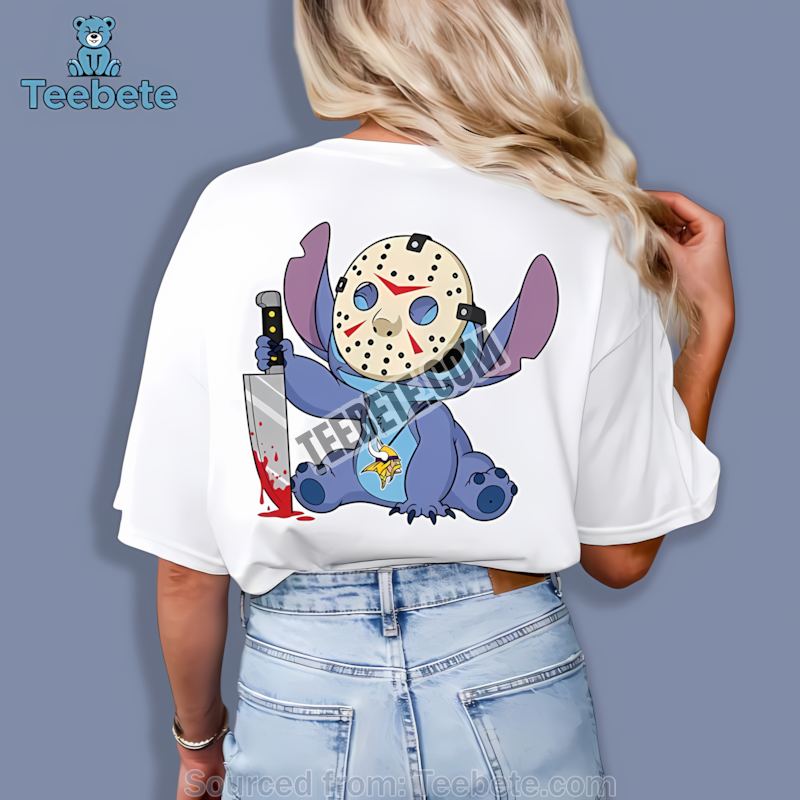 Minnesota Vikings Stitch Jason Halloween Horror Shirt