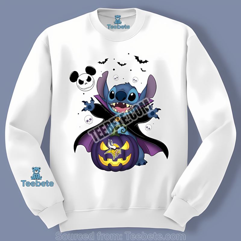 Minnesota Vikings Stitch Witch Halloween Long Sleeve Minnesota Vikings Stitch Witch Halloween Long Sleeve