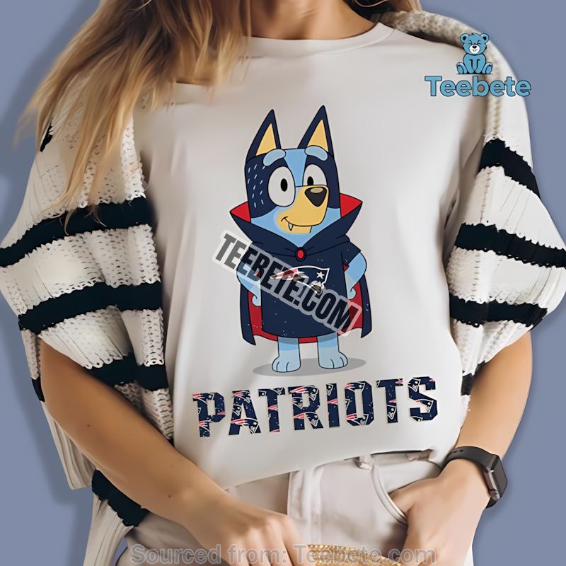 New England Patriots Bluey Vampire Halloween Shirt