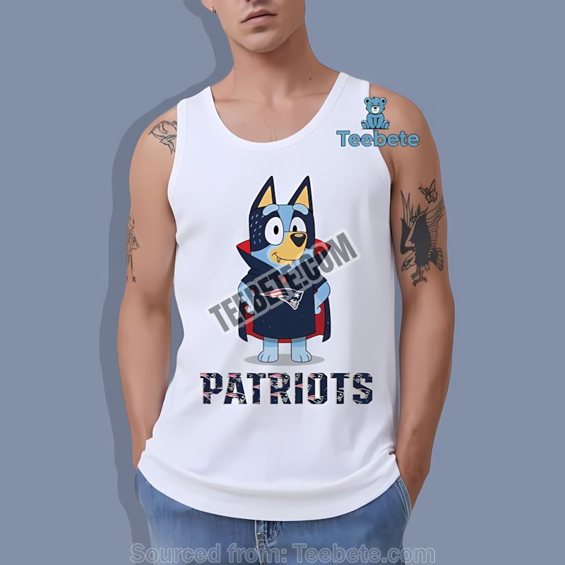 New England Patriots Bluey Vampire Halloween Tanktop New England Patriots Bluey Vampire Halloween Tanktop