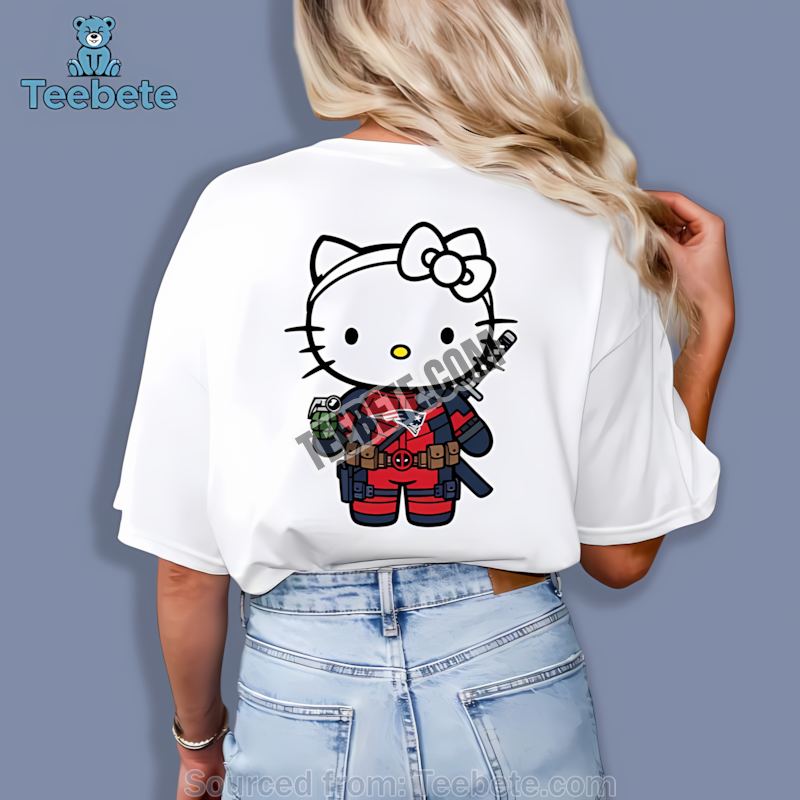 New England Patriots Hello Kitty Deadpool Mashup Shirt