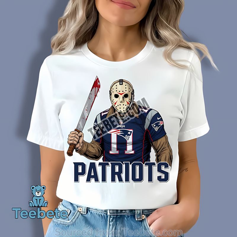 New England Patriots Jason Voorhees Machete Horror Football Shirt