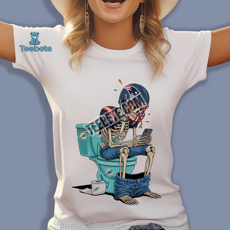 New England Patriots Skeleton Toilet Miami Dolphins Rivalry Shirt