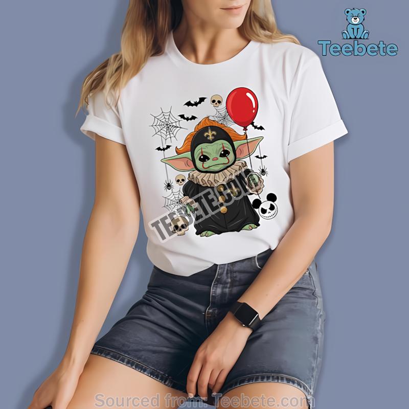 New Orleans Saints Baby Yoda Pennywise Halloween Shirt