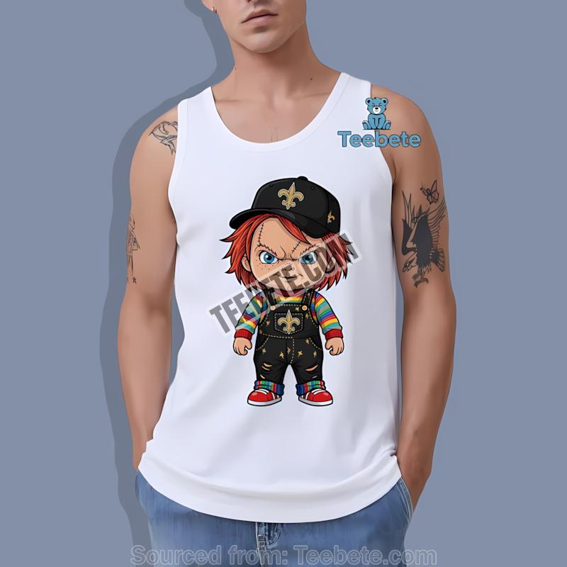 New Orleans Saints Chucky Killer Halloween Horror Tanktop New Orleans Saints Chucky Killer Halloween Horror Tanktop