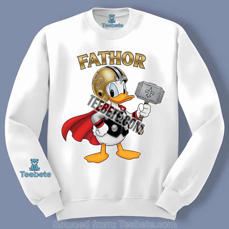 New Orleans Saints Donald Duck Fathor Dad Long Sleeve New Orleans Saints Donald Duck Fathor Dad Long Sleeve