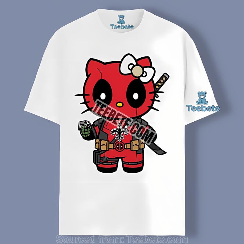 New Orleans Saints Hello Kitty Deadpool Mashup Shirt
