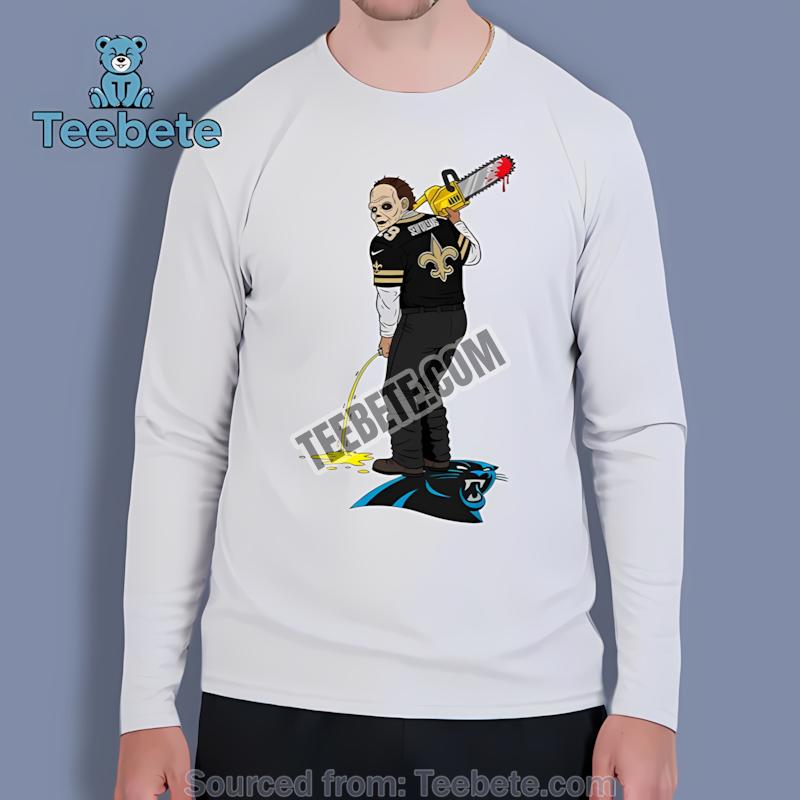 New Orleans Saints Leatherface Carolina Panthers Rivalry Long Sleeve New Orleans Saints Leatherface Carolina Panthers Rivalry Long Sleeve