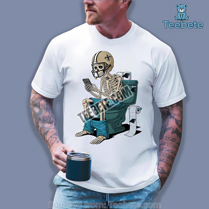 New Orleans Saints Skeleton Toilet Carolina Panthers Rivalry Shirt
