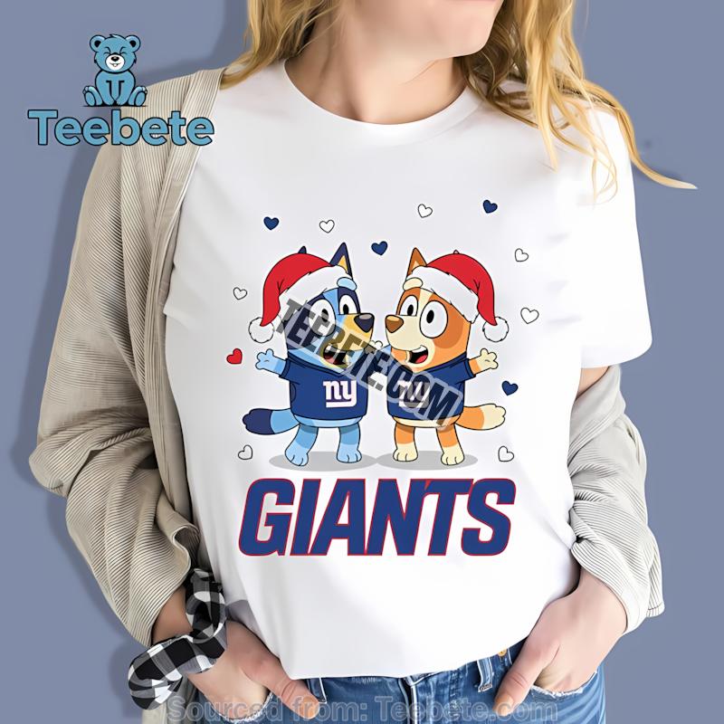 New York Giants Bluey And Bingo Christmas Dancing Shirt