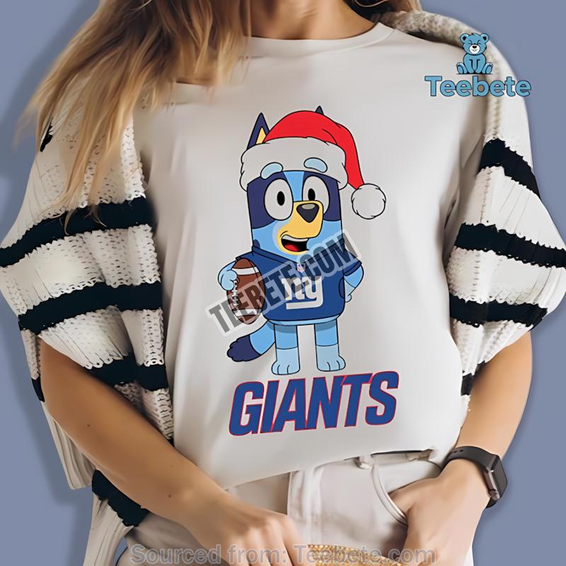 New York Giants Bluey Bingo Halloween Skeleton Pumpkin Shirt