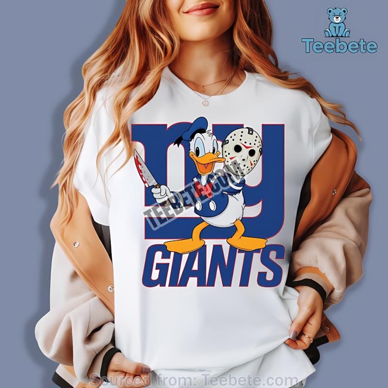 New York Giants Donald Duck Jason Mask Halloween Shirt