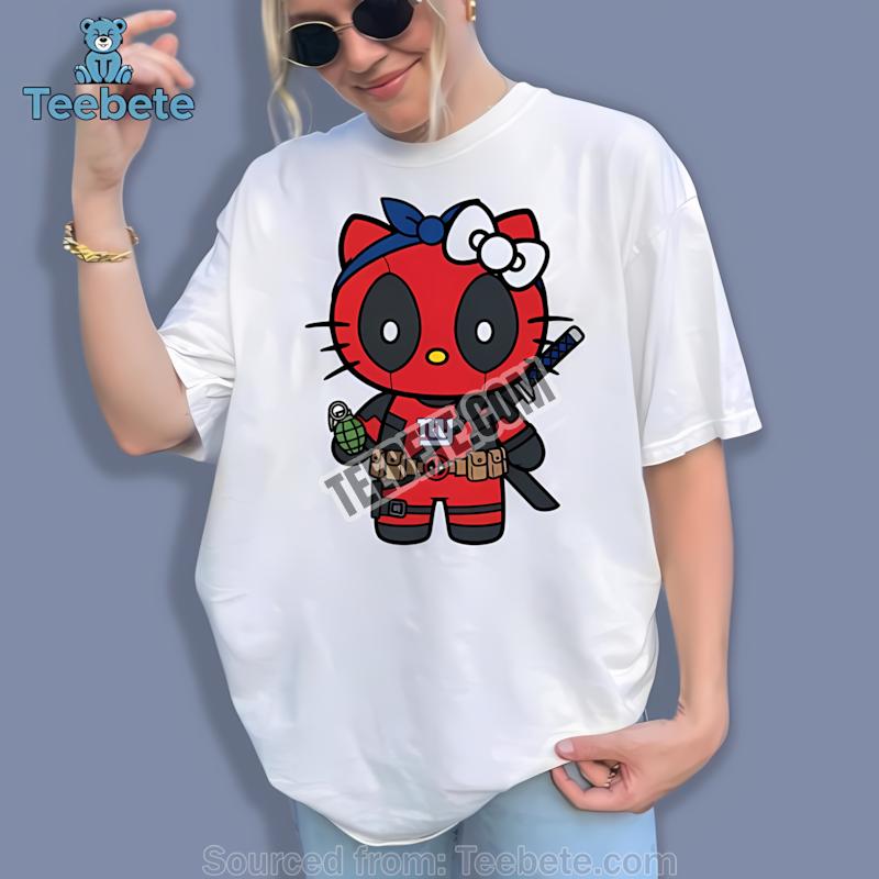 New York Giants Hello Kitty Deadpool Mashup Shirt