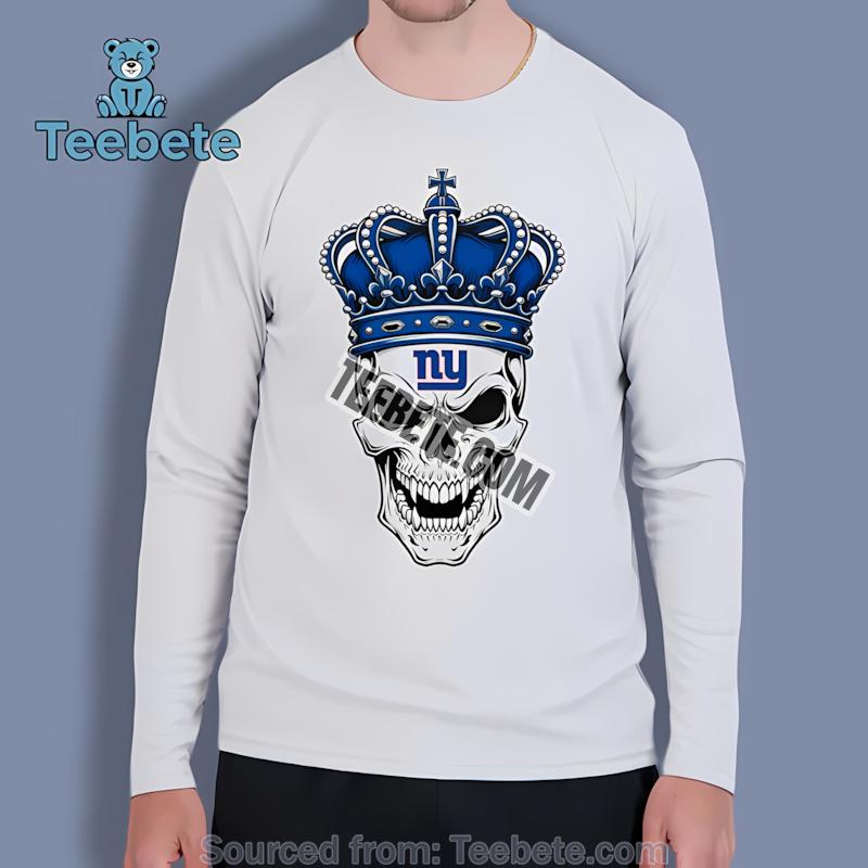 New York Giants Skull Crown Dark Grunge Long Sleeve New York Giants Skull Crown Dark Grunge Long Sleeve